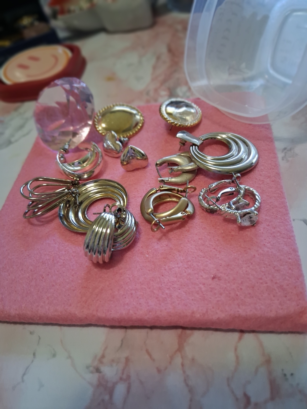 Source Unknown Silver-Tone Women’s Mixed Hoop & Stud Earring Set